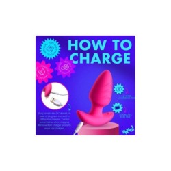 Plug Vibrator & Rotator m/ Fjernbetjening USB Pink