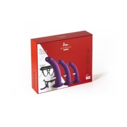 Arreio Com Conjunto de Dildos Roxos Tamanhos P / M / G