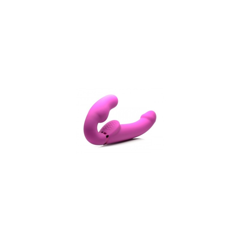 Uppblåsbar sele för kvinnor Usb Vibrator m/ Fjärrkontroll Rosa