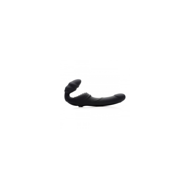 Harnais Double Vibration Silicone Slim Rider Noir