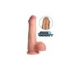 Dildo Penis Met Ballen Dubbele Dichtheid Onbesneden Vleeskleur 22 Cm
