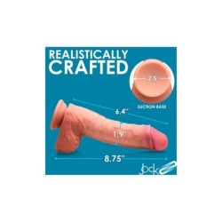Dildo Pene C/ Testículos Doble Densidad Uncut Flesh 22'20 Cm