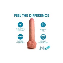 Dildo Penis m. Hoden Doppel Dichte Unbeschnitten Fleisch 25 cm
