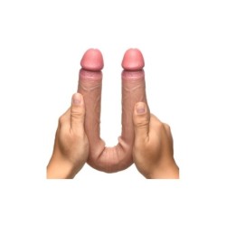 Dubbele Dildo Siliconen Jock Real Skin 40 Cm