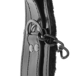 Menottes Cuir Ajustables Mains Noir Avec Cadenas