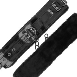 Menottes Cuir Ajustables Mains Noir Avec Cadenas