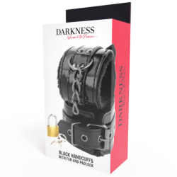 Menottes Cuir Ajustables Mains Noir Avec Cadenas