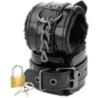 Menottes en Cuir Ajustables Chevilles Noir Avec Cadenas