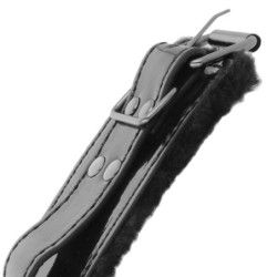 Menottes en Cuir Ajustables Chevilles Noir Avec Cadenas