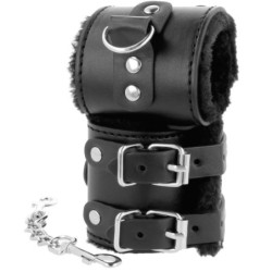 Manette in Pelle con Fodera Regolabili Nere