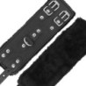Lederhandschellen mit Futter verstellbar Schwarz