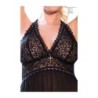 Cr4067 Babydoll A/ String Noir-Rose S
