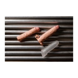 Realistický návlek na penis S5 Flesh 19 cm s vibráciou