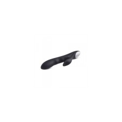 Vibratore in Silicone C/ Stimolatore Ricaricabile Nero