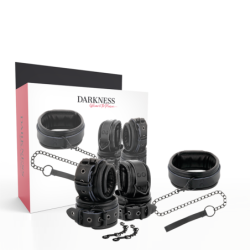 Manette e Collare in Pelle Nera