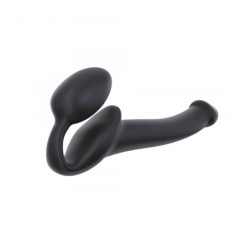 Harnais Pénis Artificiel Strap-On Flexible Silicone Douce Noir S