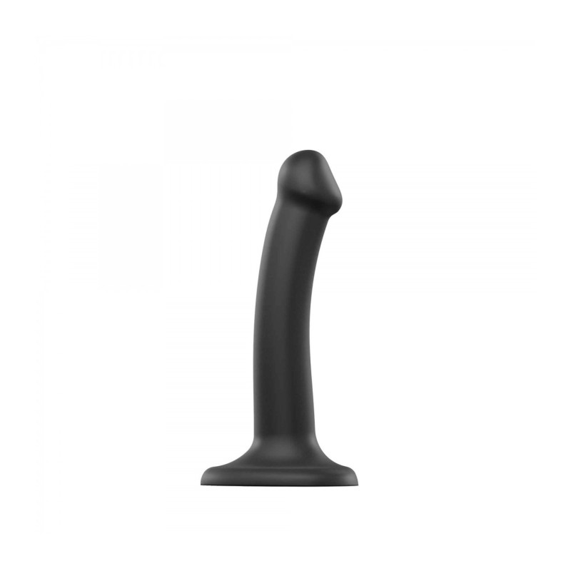 Dildo C/Ventosa Apto Arnés Dual Density Flexible Negro S