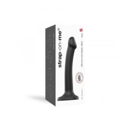 Dildo m/Sugpropp Lämplig Sele Dual Density Flexibel Svart S