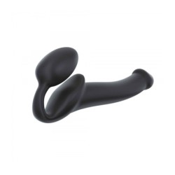 Harnais Pénis Artificiel Strap-On Flexible Silicone Douce Noir M