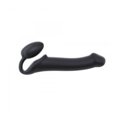 Arnés Dildo Strap-On Flexible Silicona Suave Negro L