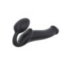 Dildo Strap-On Sele med flexibel, mjuk silikon, svart, L