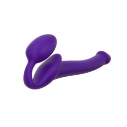 Arreio Dildo Strap-On Flexível Silicone Macio Violeta P