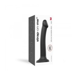 Dildo C/Ventosa Apto Arnês Dual Density Flexível Preto M