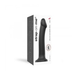 Dildo C/Ventosa Apto Arnês Dual Density Flexível Preto G