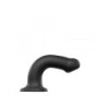 Gode avec ventouse compatible harnais double densité flexible noir L