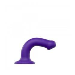 Dildo Z Przyssawką Kompatybilny z Uprzężą Dual Density Elastyczny Fioletowy M