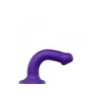 Dildo Z Przyssawką Kompatybilny z Uprzężą Dual Density Elastyczny Fioletowy M