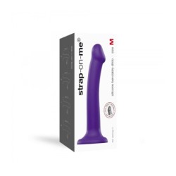 Dildo Z Przyssawką Kompatybilny z Uprzężą Dual Density Elastyczny Fioletowy M