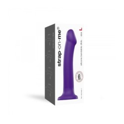 Dildo su siurbtuku, tinkamas diržams, dvigubo tankio, lankstus, violetinis, L