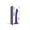 Dildo su siurbtuku, tinkamas diržams, dvigubo tankio, lankstus, violetinis S