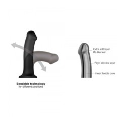 Dildo cu Ventuză Potrivit pentru Ham Dual Density Flexibil Violet Xl
