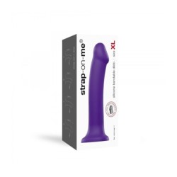 Dildo su siurbtuku, tinkamas diržams, dvigubo tankio, lankstus, violetinis, Xl