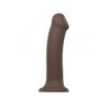 Dildo S/Pritrdilni element Primeren za pas Dual Density Fleksibilen Čokolada Xl