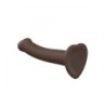 Dildo S/Pritrdilni element Primeren za pas Dual Density Fleksibilen Čokolada Xl