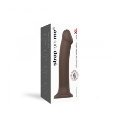 Dildo S/Pritrdilni element Primeren za pas Dual Density Fleksibilen Čokolada Xl