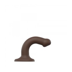 Dildo C/Ventosa Apto Arnês Dual Density Flexível Chocolate S