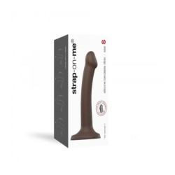 Dildo mit Saugnapf, geeignet für Harness, Dual Density, flexibel, Schokolade, S