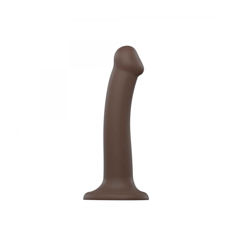 Dildo s prísavkou Vhodný pre postroj Dual Density Flexibilný Čokoláda M
