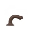 Dildo C/Ventosa Apto Arnés Dual Density Flexible Chocolate M