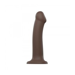 Dildo C/Ventosa Apto Arnés Dual Density Flexible Chocolate L