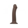 Dildo s/vakuumskim držačem Prikladan za remen Dual Density Fleksibilan Čokolada L