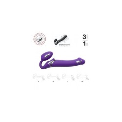 Arreio Duplo Vibr Usb Flexível Silicone C/ Controlo Violeta M