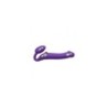 Harnais Double Vibr Usb Flexible Silicone C/ Télécommande Violet L