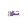 Harnais Double Vibr Usb Flexible Silicone C/ Télécommande Violet L