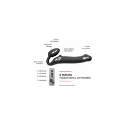 Arnés Doble Vibr Usb Flexible Silicona C/ Comandament Negre L