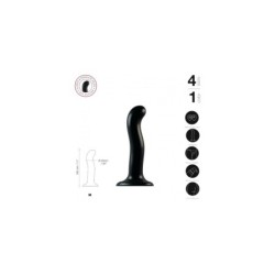 Gode en silicone stimulateur point P/G Noir S